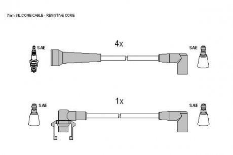Комплект кабелей зажигания STARLINE ZK 6964 (фото 1)