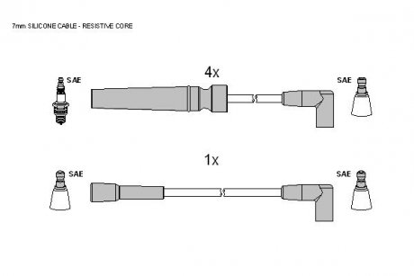 Комплект кабелей зажигания STARLINE ZK 7012