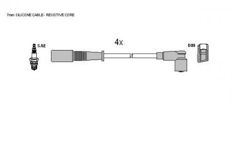 Комплект кабелів запалювання STARLINE ZK 7134