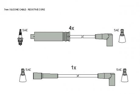 Комплект кабелей зажигания STARLINE ZK 7282