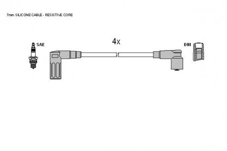 Комплект кабелів запалювання STARLINE ZK 7764