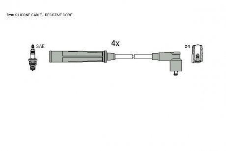 Комплект кабелей зажигания STARLINE ZK 7884