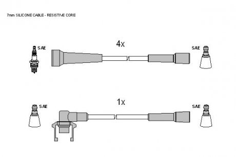 Комплект кабелей зажигания STARLINE ZK 8314