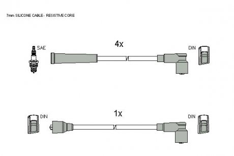 Комплект кабелiв запалювання STARLINE ZK 8354