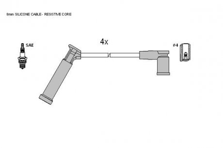 Комплект кабелей зажигания STARLINE ZK 8856