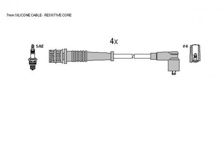 Комплект кабелей зажигания STARLINE ZK 8884