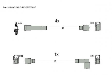 Комплект кабелей зажигания STARLINE ZK 8994 (фото 1)