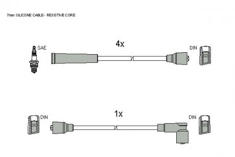 Комплект кабелей зажигания STARLINE ZK 8994