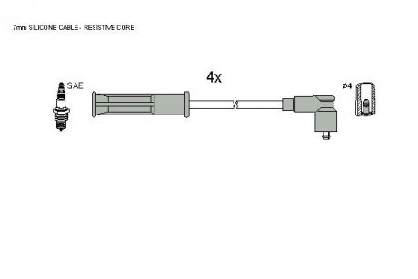 Комплект кабелей зажигания STARLINE ZK 9124