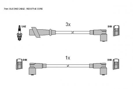 Комплект кабелей зажигания STARLINE ZK 9614