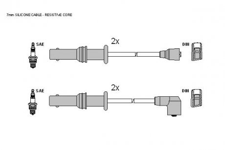 Комплект кабелів запалювання STARLINE ZK 9664 (фото 1)