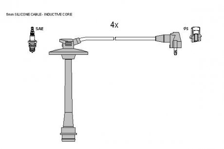 Комплект кабелей зажигания STARLINE ZK 9748