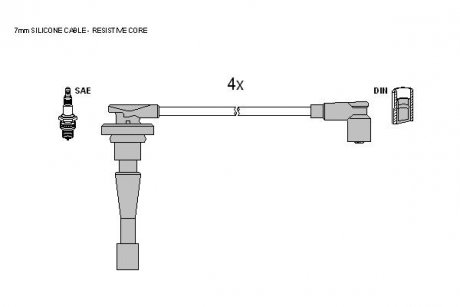Комплект кабелей зажигания STARLINE ZK 9764