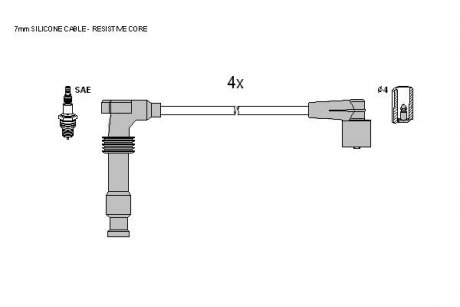 Комплект кабелей зажигания STARLINE ZK 9772