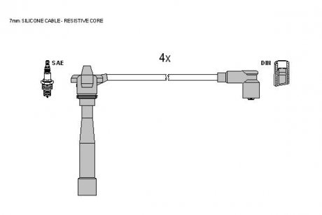 Комплект кабелей зажигания STARLINE ZK 9882