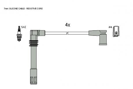 Комплект кабелей зажигания STARLINE ZK 9932