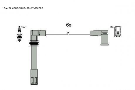 Комплект кабелів запалювання STARLINE ZK 9942 (фото 1)