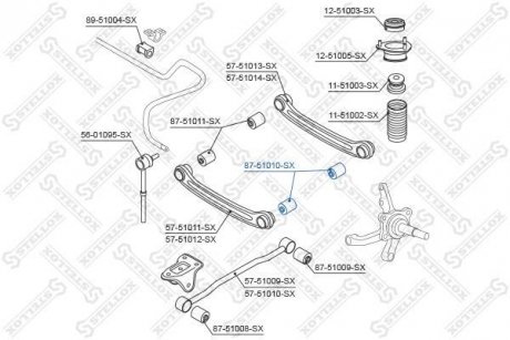 С/блок заднего поперечного рычага. Hyundai Accent II 1.3-1.6 00-05 STELLOX 87-51010-SX