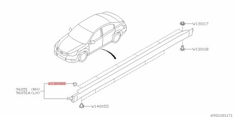 Клипса пластиковая SUBARU 909130088