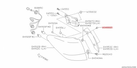 Клипса фонаря заднего SUBARU 909140012