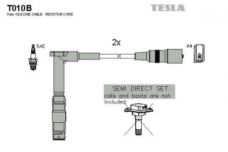 Провода высоковольтные, комплект Mercedes-benz Sprinter 2-t 2.3 (95-06) TESLA T010B