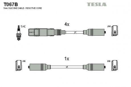 Дроти запалення, набір TESLA T067B