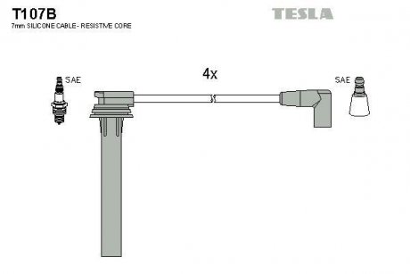 Комплект кабелів запалювання TESLA T107B