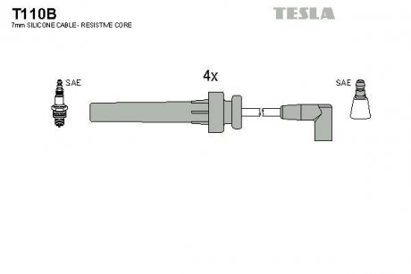 Проволока зажигания, набор TESLA T110B (фото 1)