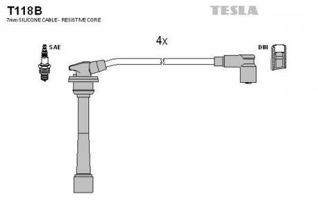 Дроти запалення, набір TESLA T118B