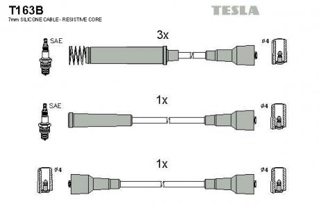 Провода в/в Opel Omega 1,8/2,0 штыревая крышка TESLA T163B