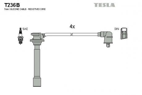 Дроти запалення, набір TESLA T236B