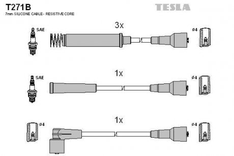 Кабели зажигания TESLA T271B (фото 1)