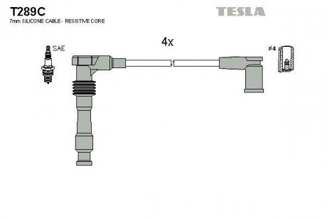 Проволока зажигания, набор TESLA T289C