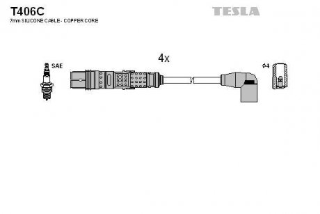 Дроти запалення, набір TESLA T406C