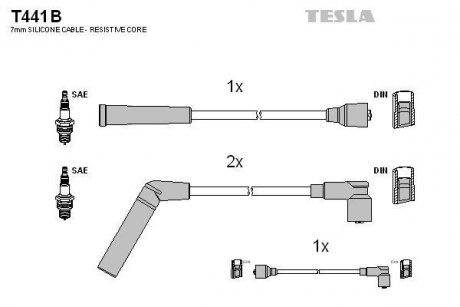 Провода свечные Матиз 0,8 (силикон) TESLA T441B