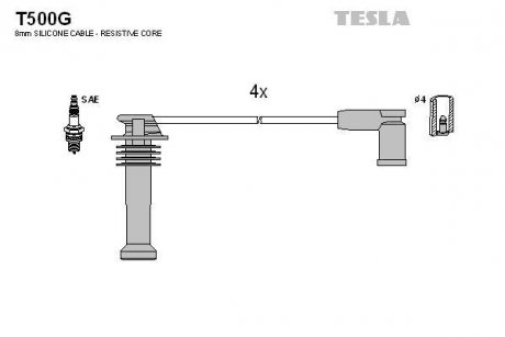 Дроти запалення, набір TESLA T500G