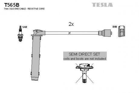 Проволока зажигания, набор TESLA T565B (фото 1)