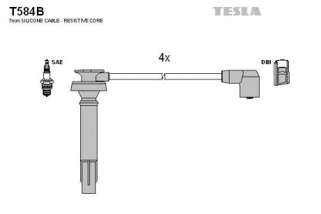 Дроти запалення, набір TESLA T584B