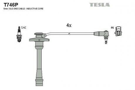 Дроти запалення, набір TESLA T746P