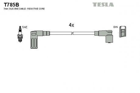 Проволока зажигания, набор TESLA T785B