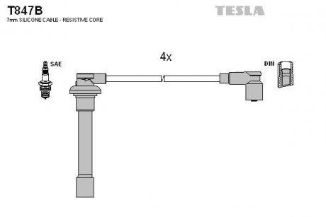 Дроти запалення, набір TESLA T847B