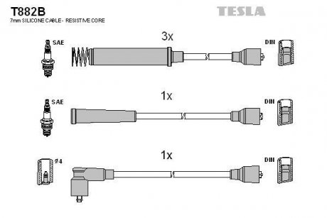 Дроти запалення, набір TESLA T882B