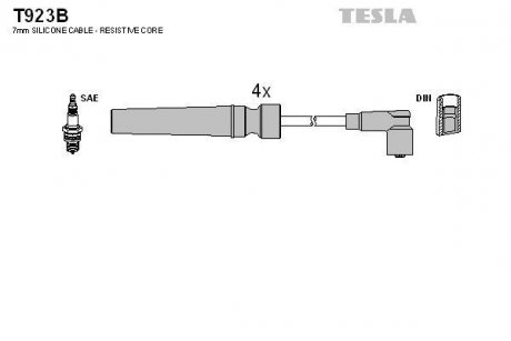 Провід свічковий Лачетті 1,6 (силікон)) TESLA T923B