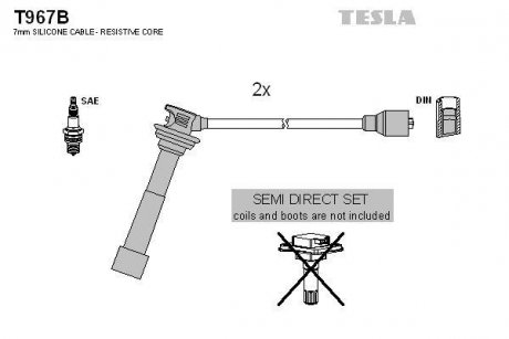 Дроти запалення, набір TESLA T967B