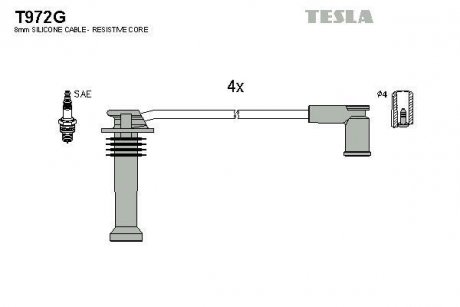 Кабелі запалювання TESLA T972G