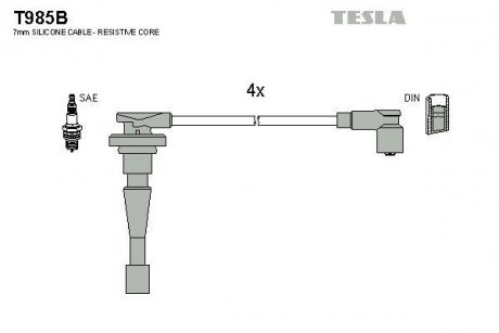 В/в дроти Honda C-RV 1.6/2.0 95- TESLA T985B