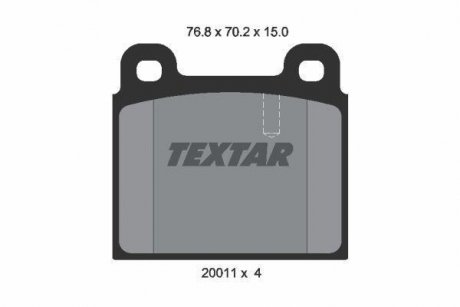 Тормозные колодки, дисковый тормоз (набор) TEXTAR 2001102