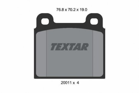 Тормозные колодки, дисковый тормоз (набор) TEXTAR 2001104