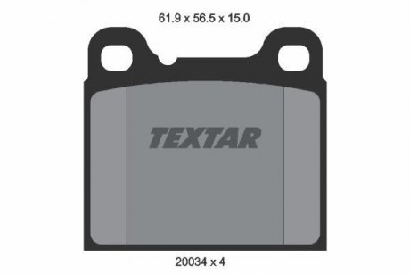 Тормозные колодки, дисковый тормоз (набор) TEXTAR 2003402