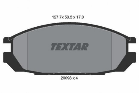 Тормозные колодки, дисковый тормоз (набор) TEXTAR 2009801